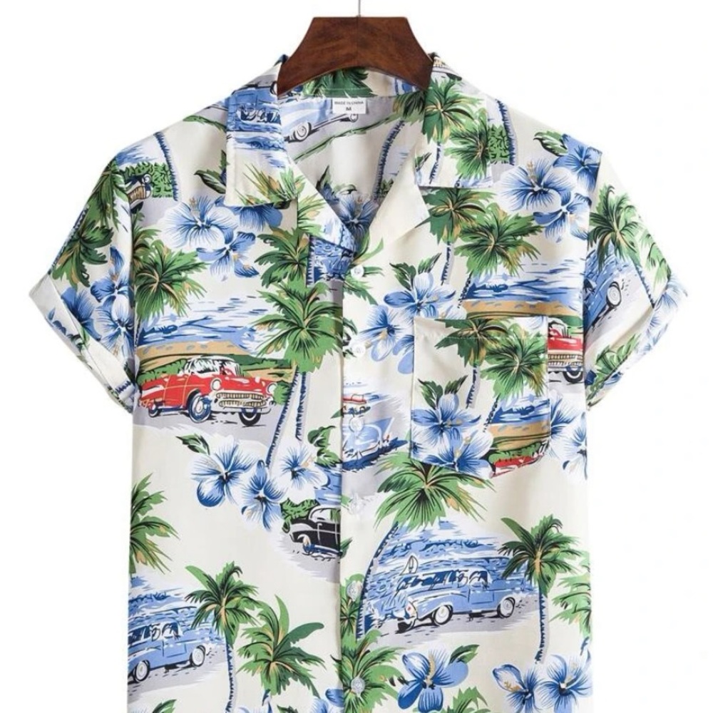 ROMWE Hawaiian Style Casual Button Down